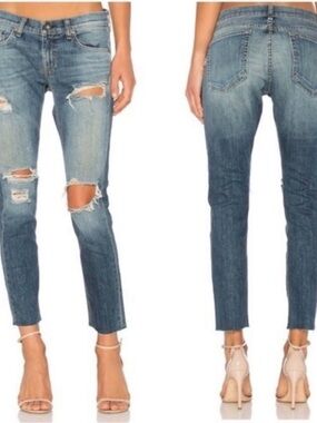 Rag & Bone The Dre Capri Distressed Jeans